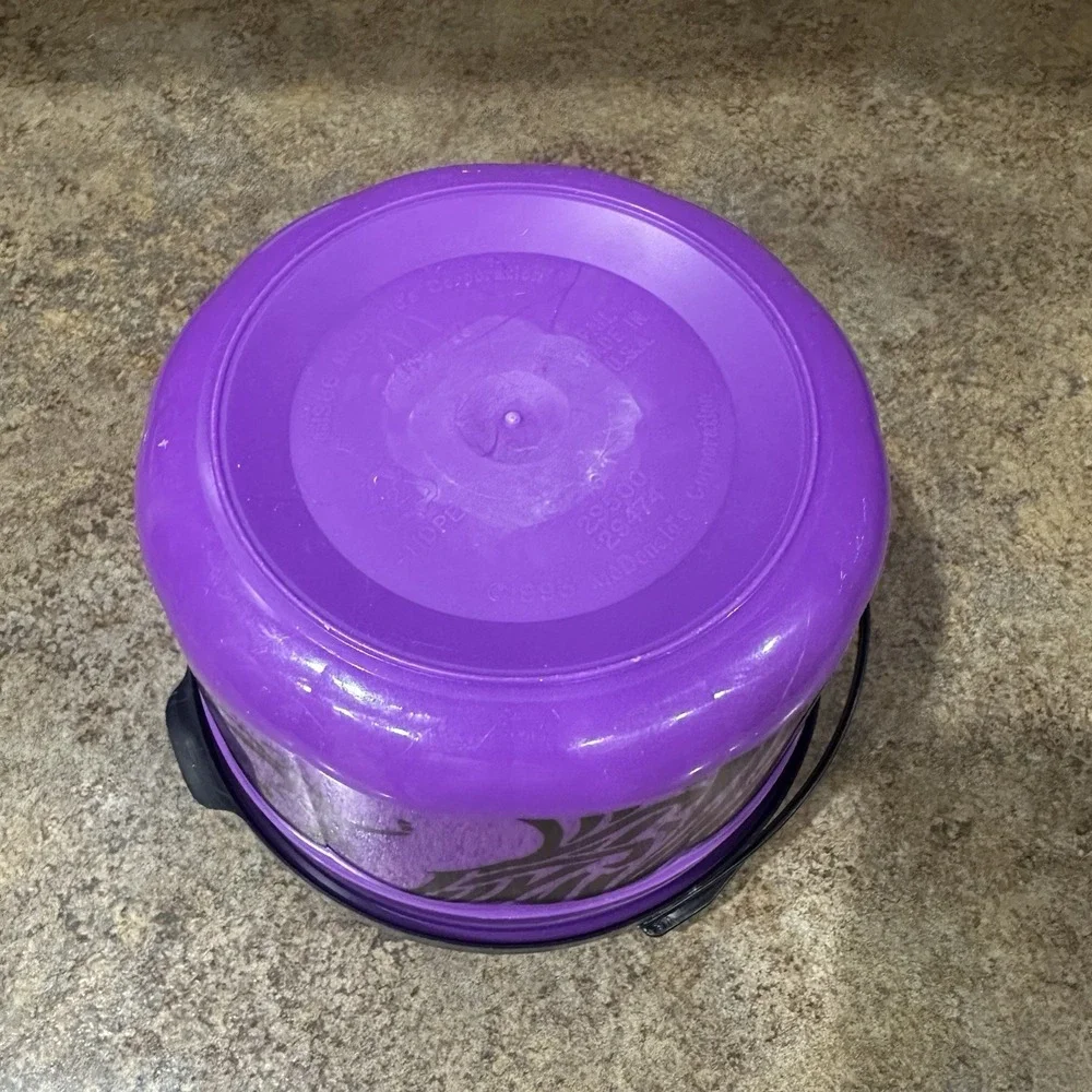Vintage 1993 Purple‎ Witch Black Cat McDonald's Happy Meal Bucket Halloween